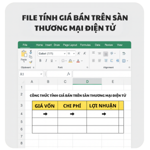 File tính giá bán online cho sàn TMĐT