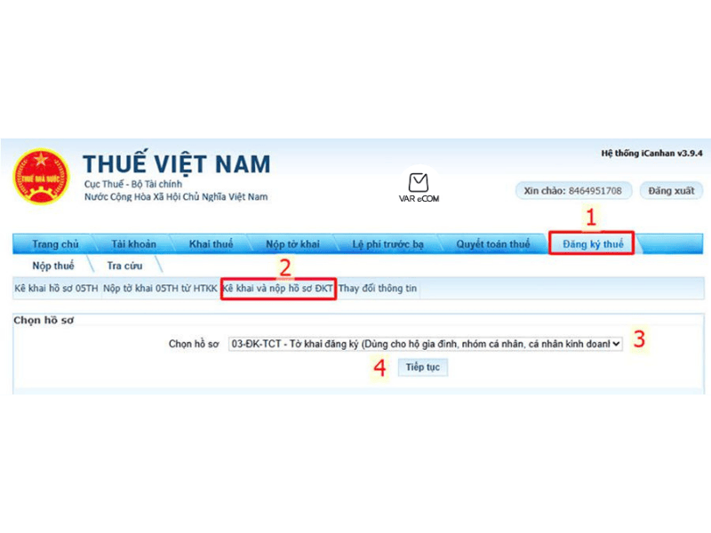 Đăng ký thuế online cho hộ gia đình, cá nhân kinh doanh chi tiết