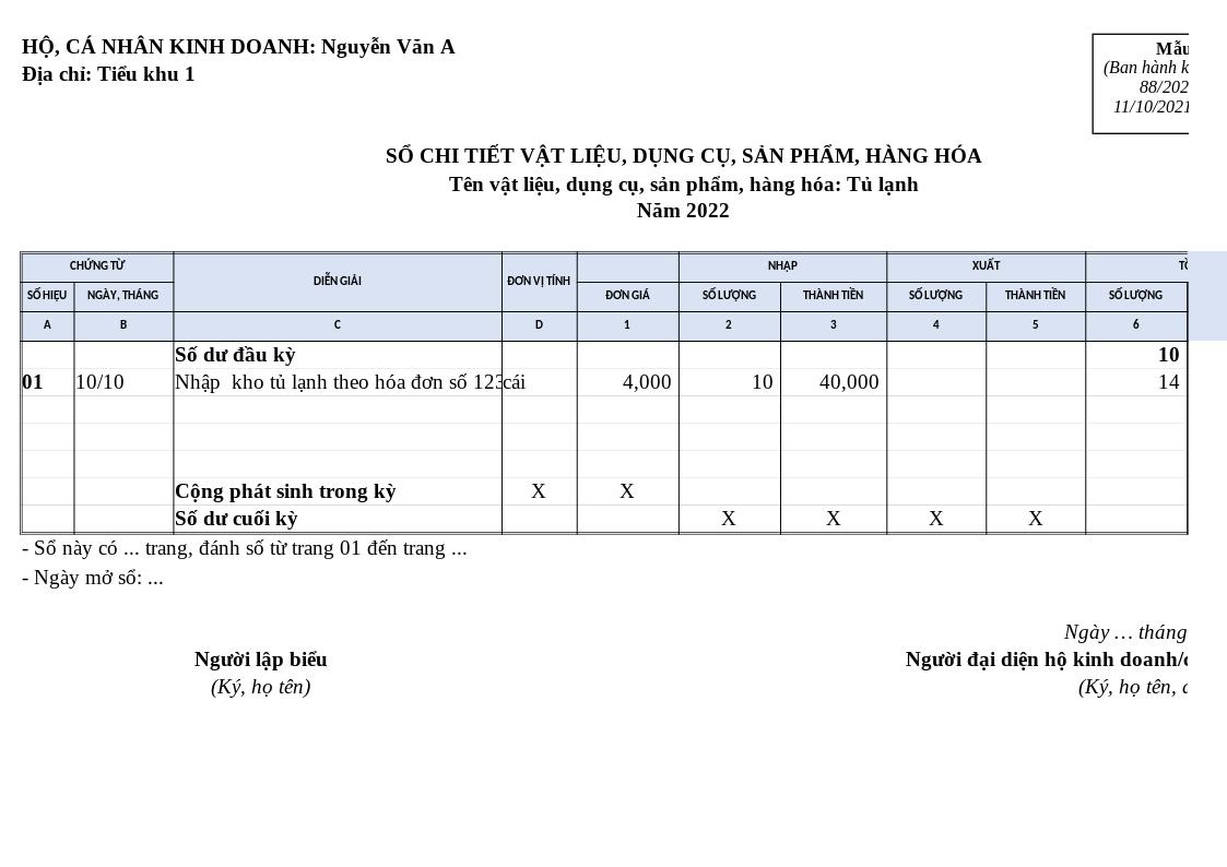 Danh mục và hướng dẫn ghi 7 loại sổ kế toán hộ kinh doanh