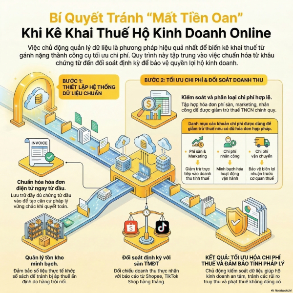 Kê khai thuế TMĐT: 4 rủi ro lớn với hộ kinh doanh doanh thu 3 tỷ+