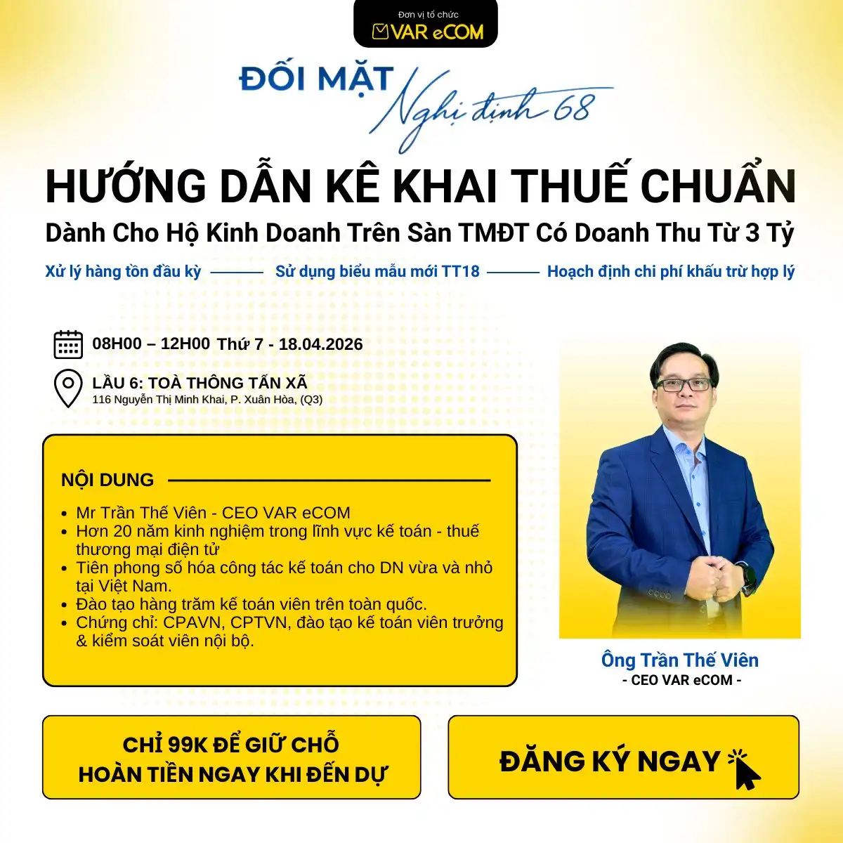 Hướng dẫn kê khai thuế chuẩn cho hộ kinh doanh thương mại điện tử doanh thu từ 3 tỷ mới nhất 2026