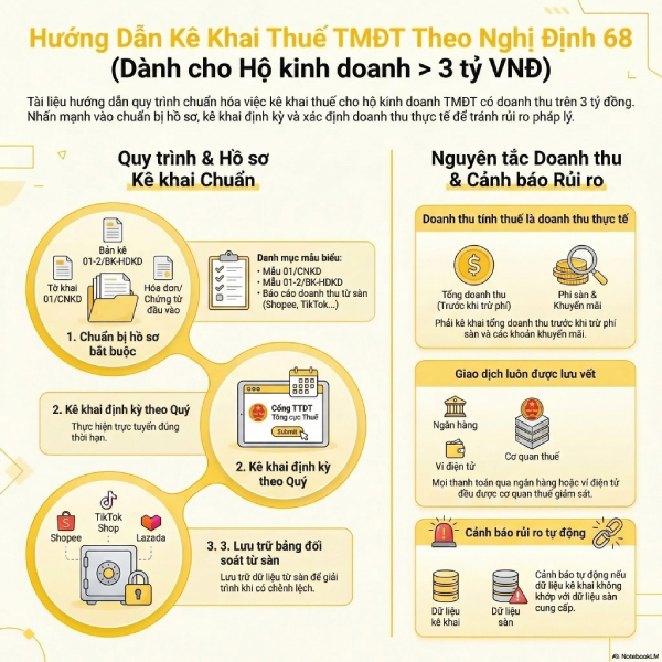 Kê khai thuế TMĐT: 4 rủi ro lớn với hộ kinh doanh doanh thu 3 tỷ+