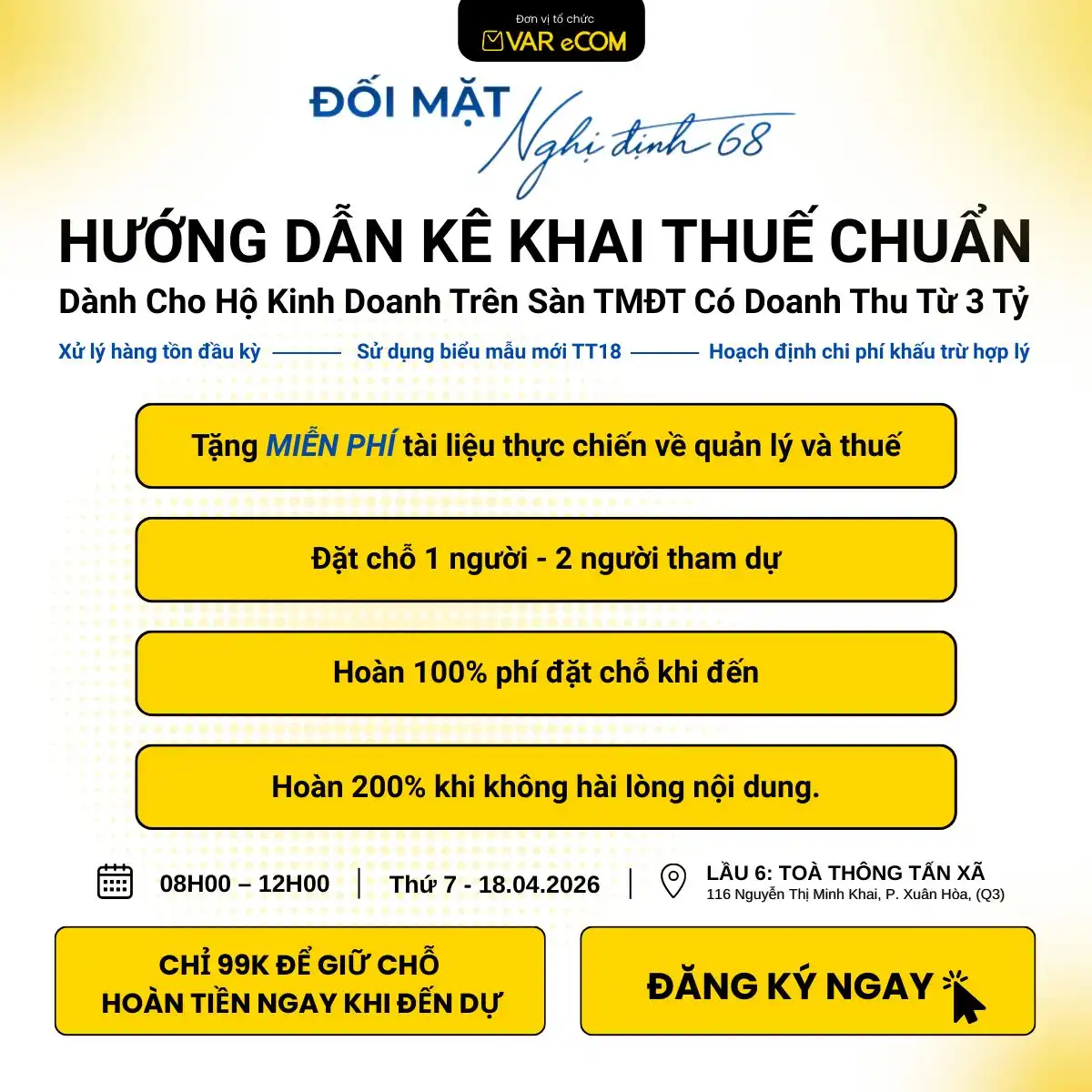 Hướng dẫn kê khai thuế chuẩn cho hộ kinh doanh thương mại điện tử doanh thu từ 3 tỷ mới nhất 2026