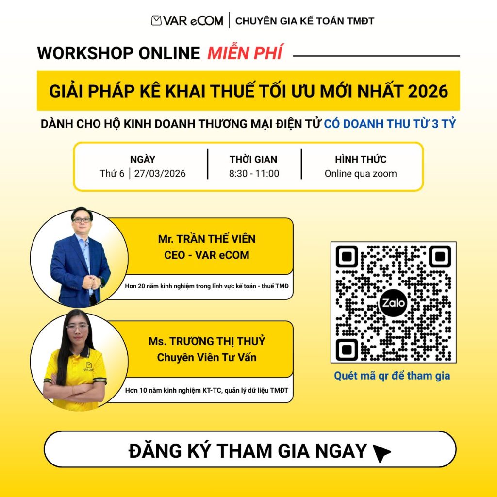 Workshop online Giải pháp kê khai thuế tối ưu mới nhất 2026