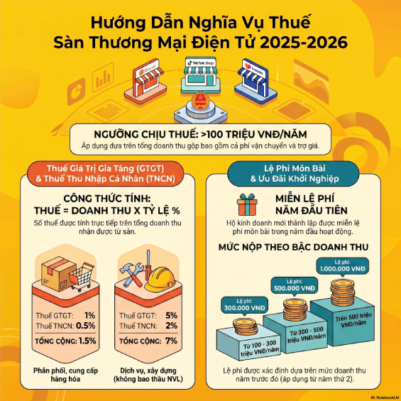 Hướng dẫn kê khai thuế thương mại điện tử 2026: Quy trình & Quy định mới nhất