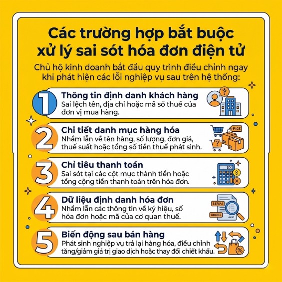 Xử lý sai sót hóa đơn điện tử từ máy tính tiền đúng Nghị định 70/2025/NĐ-CP
