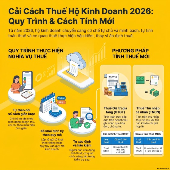 Bỏ thuế khoán hộ kinh doanh từ 2026: Hướng dẫn chi tiết cách nộp thuế