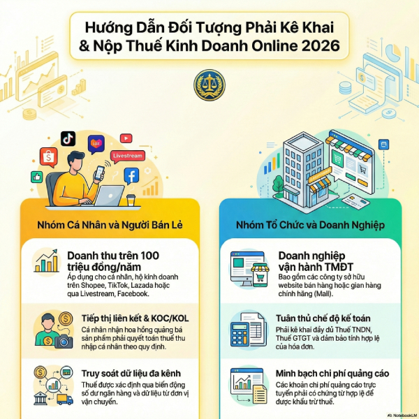 Thuế kinh doanh online 2026: Hướng dẫn từ A-Z theo quy định mới nhất