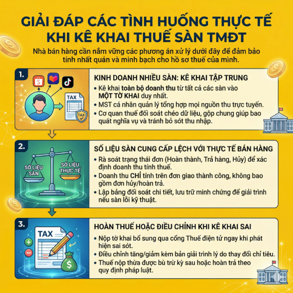 Kê khai thuế sàn TMĐT: Quy trình chuẩn để tránh rủi ro truy thu 2026