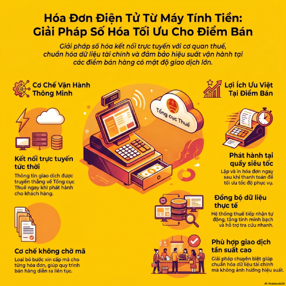 Hóa đơn điện tử khởi tạo từ máy tính tiền: Lợi ích và cách áp dụng chuẩn