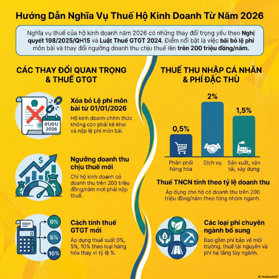 Hộ kinh doanh cá thể phải nộp những loại thuế nào?