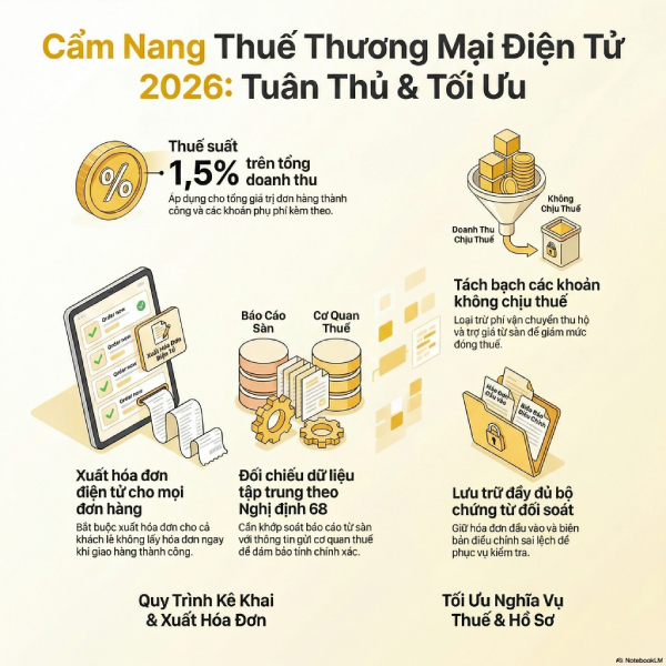 Kế toán bán hàng trên sàn thương mại điện tử: Quy định thuế 2026 mới nhất