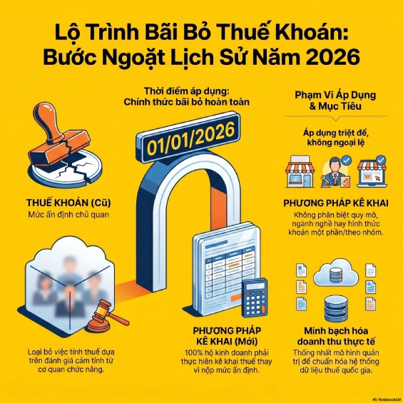 Bỏ thuế khoán hộ kinh doanh từ 2026: Hướng dẫn chi tiết cách nộp thuế