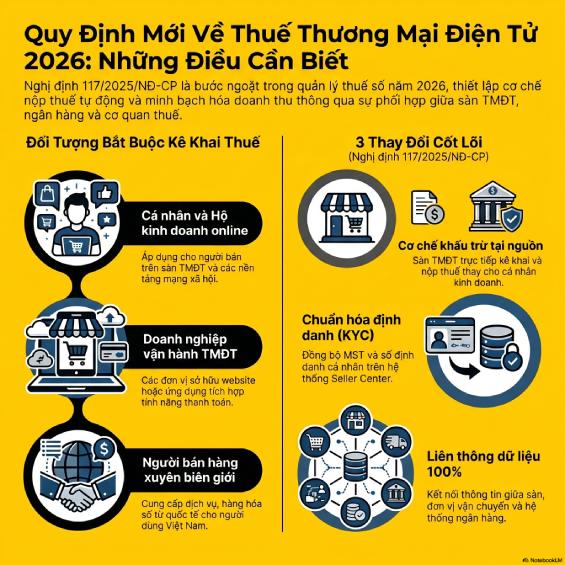 Hướng dẫn kê khai thuế thương mại điện tử 2026: Quy trình & Quy định mới nhất