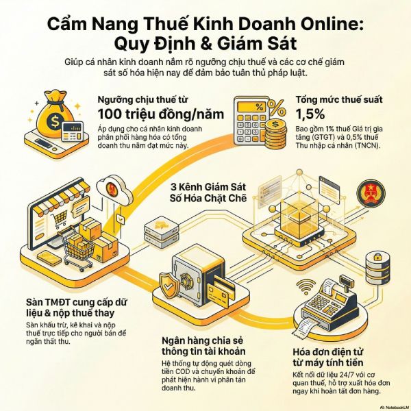 Thuế kinh doanh online 2026: Hướng dẫn từ A-Z theo quy định mới nhất