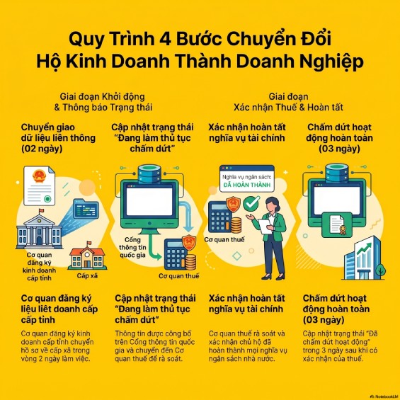 Quy trình xác nhận hồ sơ đăng ký doanh nghiệp từ hộ kinh doanh mới nhất