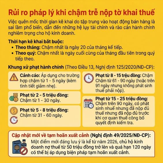 5 lỗi kê khai thuế khiến hộ kinh doanh dễ bị phạt nặng cần tránh