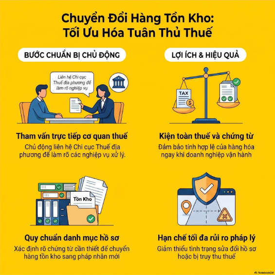 Cách xử lý thuế và chứng từ chuyển hàng tồn kho từ hộ sang doanh nghiệp