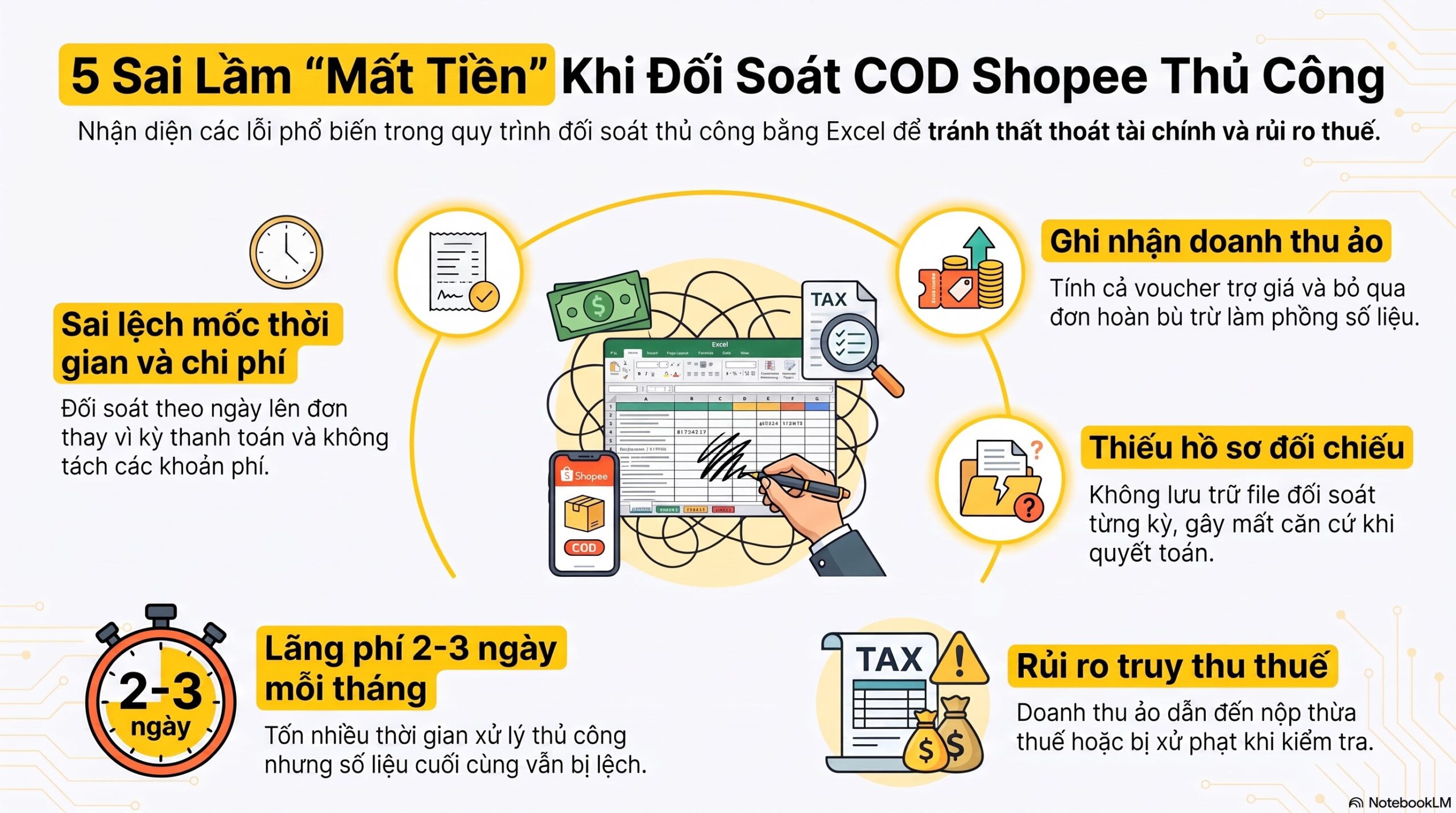 5 nguyên nhân khiến đối soát COD Shopee bị lệch