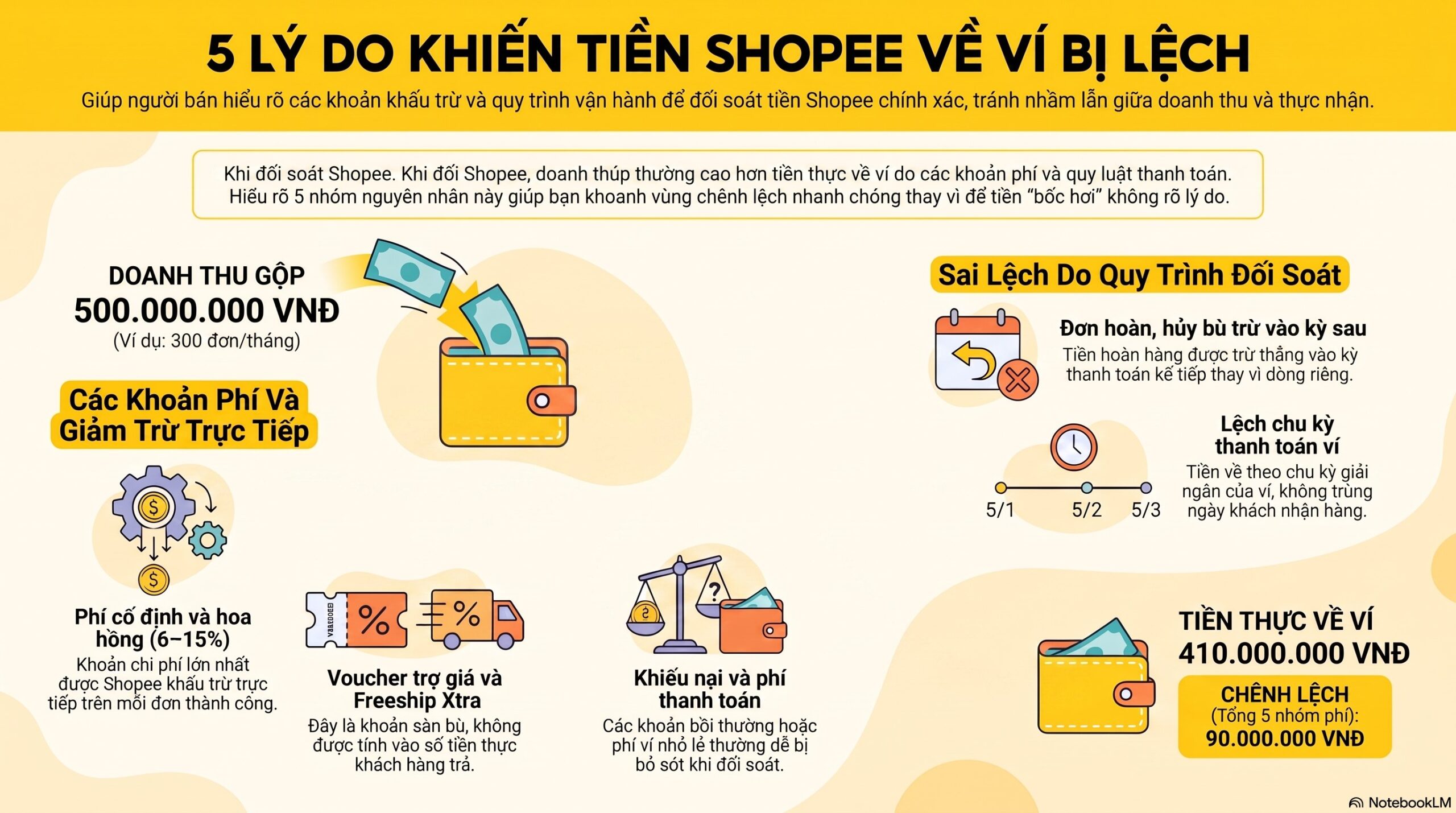 Cách Shopee tính tiền COD trước khi chuyển về ví - đối soát COD Shopee