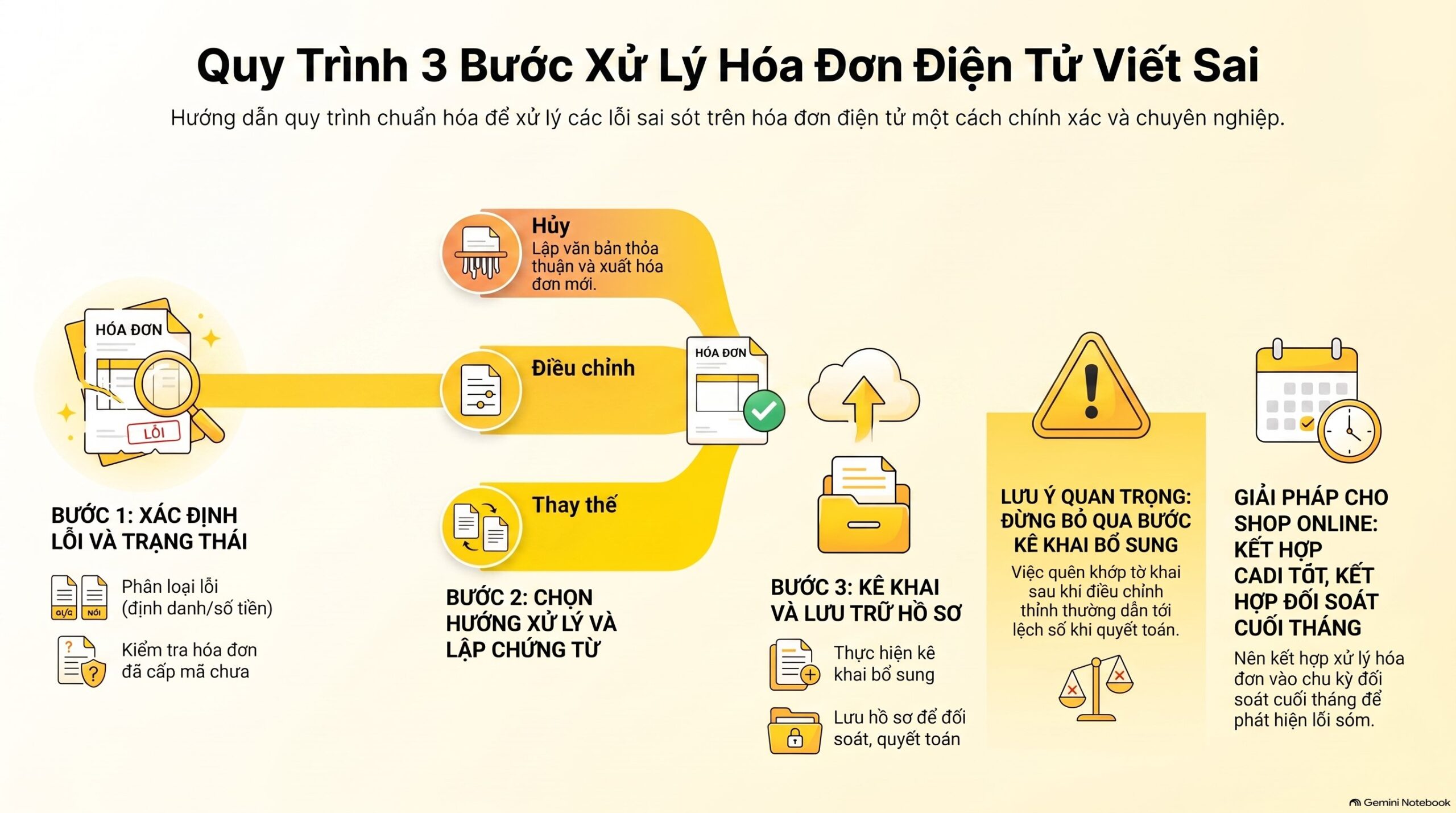 Cách xử lý hóa đơn điện tử viết sai đúng quy định mới nhất 2026