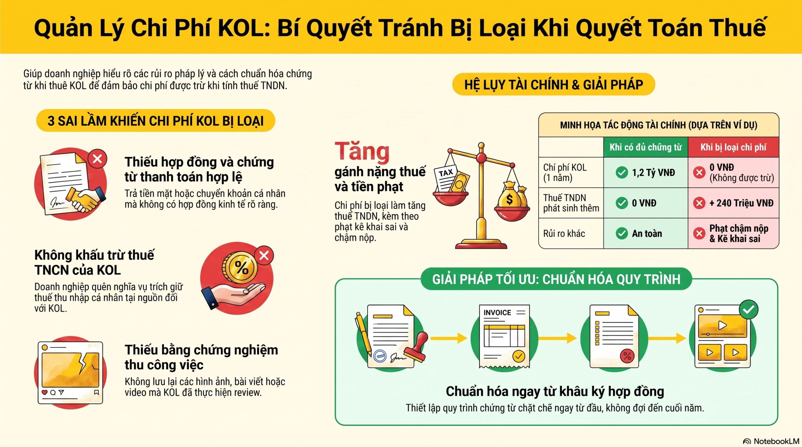 Chi phí KOL không có hóa đơn: 5 bước hợp thức hóa chi phí đúng luật mới nhất 2026