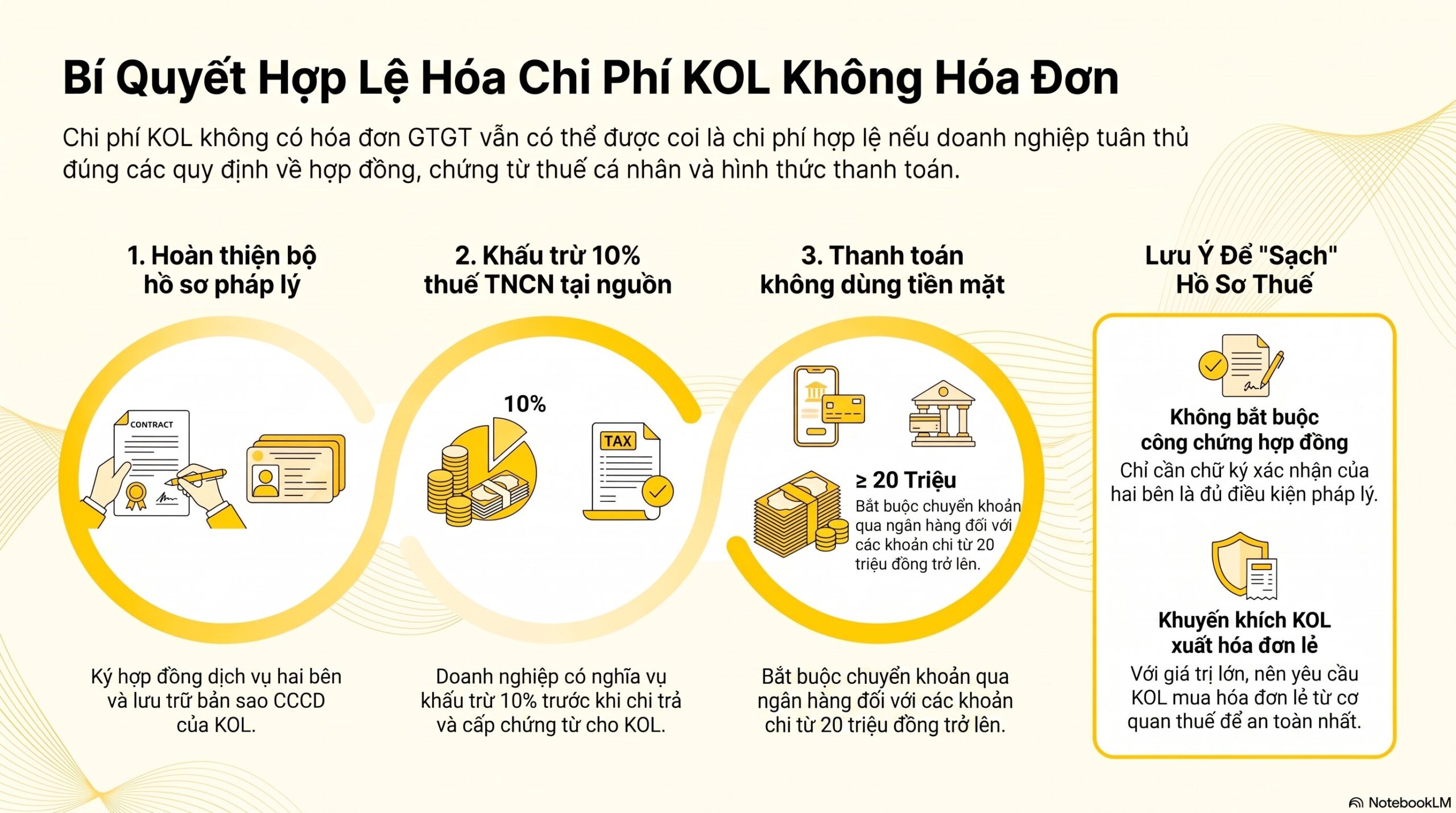 Chi phí KOL không có hóa đơn: 5 bước hợp thức hóa chi phí đúng luật mới nhất 2026