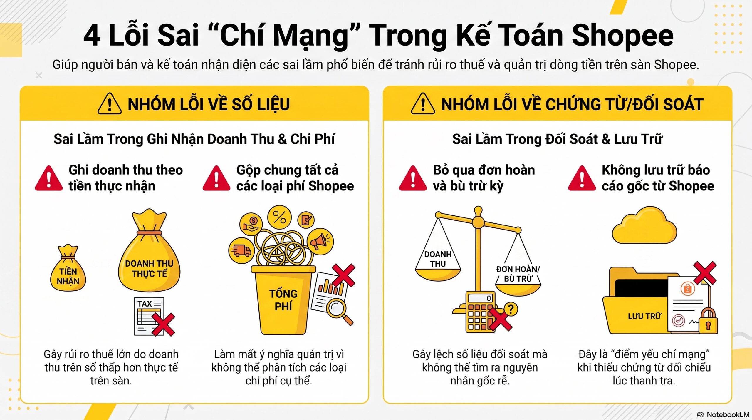 Kế toán Shopee: 5 bước đối soát và hạch toán chuẩn mới nhất 2026