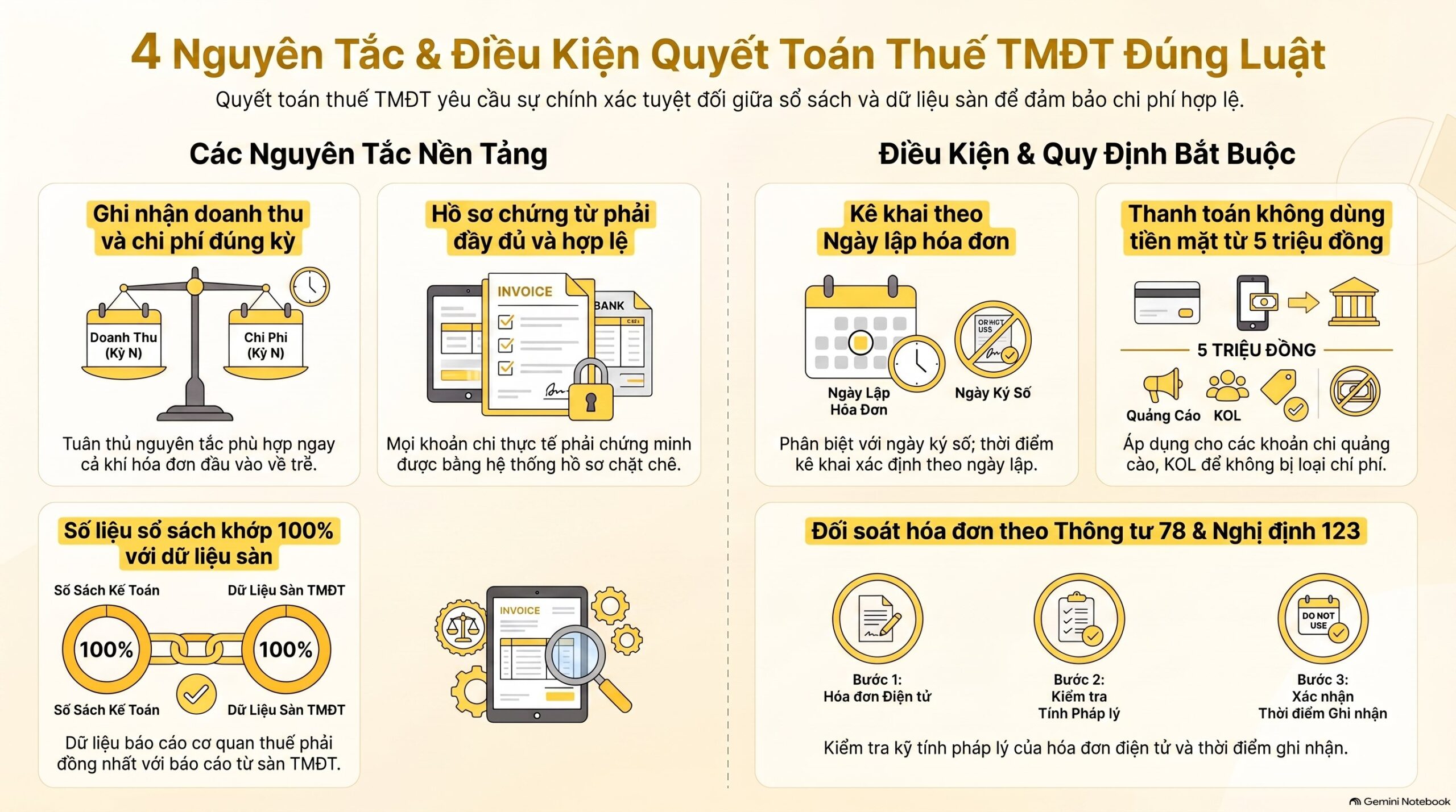 Quyết toán thuế TMĐT 2026: 5 bước chuẩn hồ sơ chi phí mới nhất, tránh bị loại