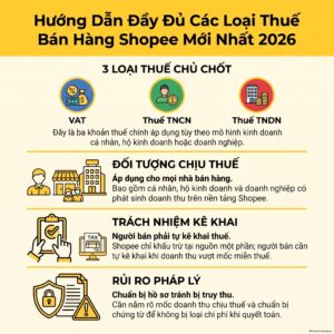 Các loại thuế bán hàng Shopee người bán cần biết năm 2026
