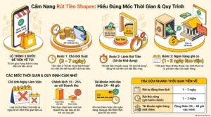 Rút tiền ví Shopee bao lâu về tài khoản - bảng mốc thời gian mới nhất 2026