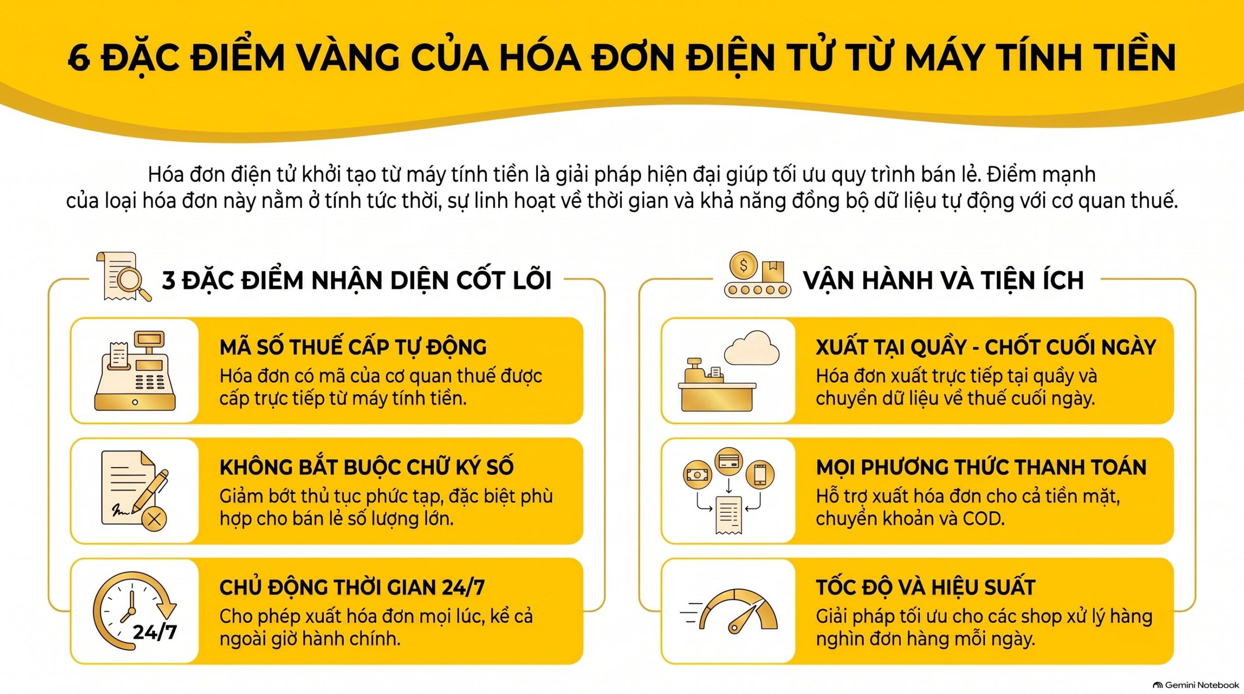 Đặc điểm của hóa đơn điện tử khởi tạo từ máy tính tiền là gì?