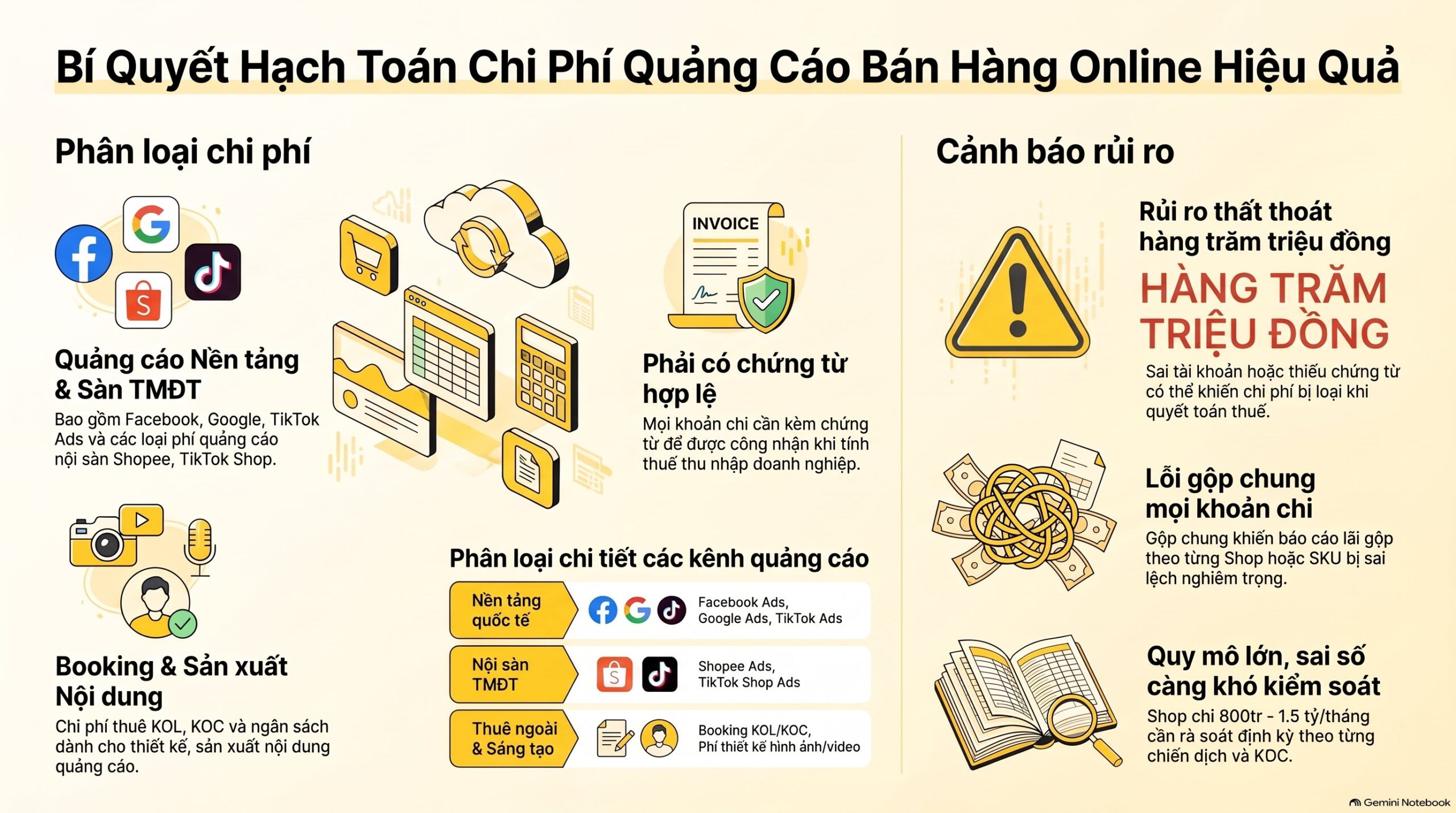 Điều kiện để chi phí koc được trừ khi quyết toán là gì? - hạch toán chi phí quảng cáo bán hàng online
