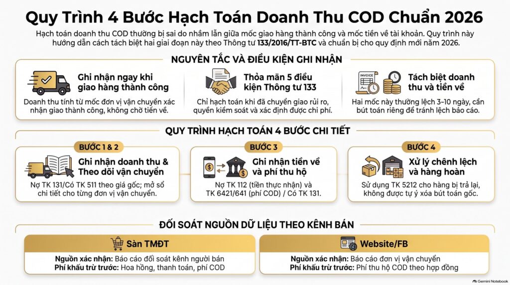 Hạch toán doanh thu bán hàng COD theo Thông tư 133/2016/TT-BTC