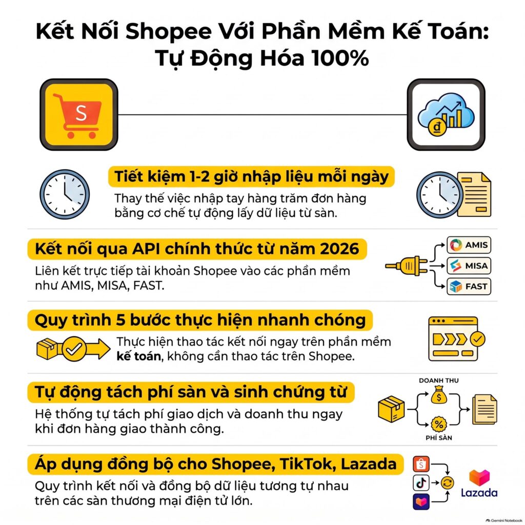 Kết nối Shopee với phần mềm kế toán qua API chính thức