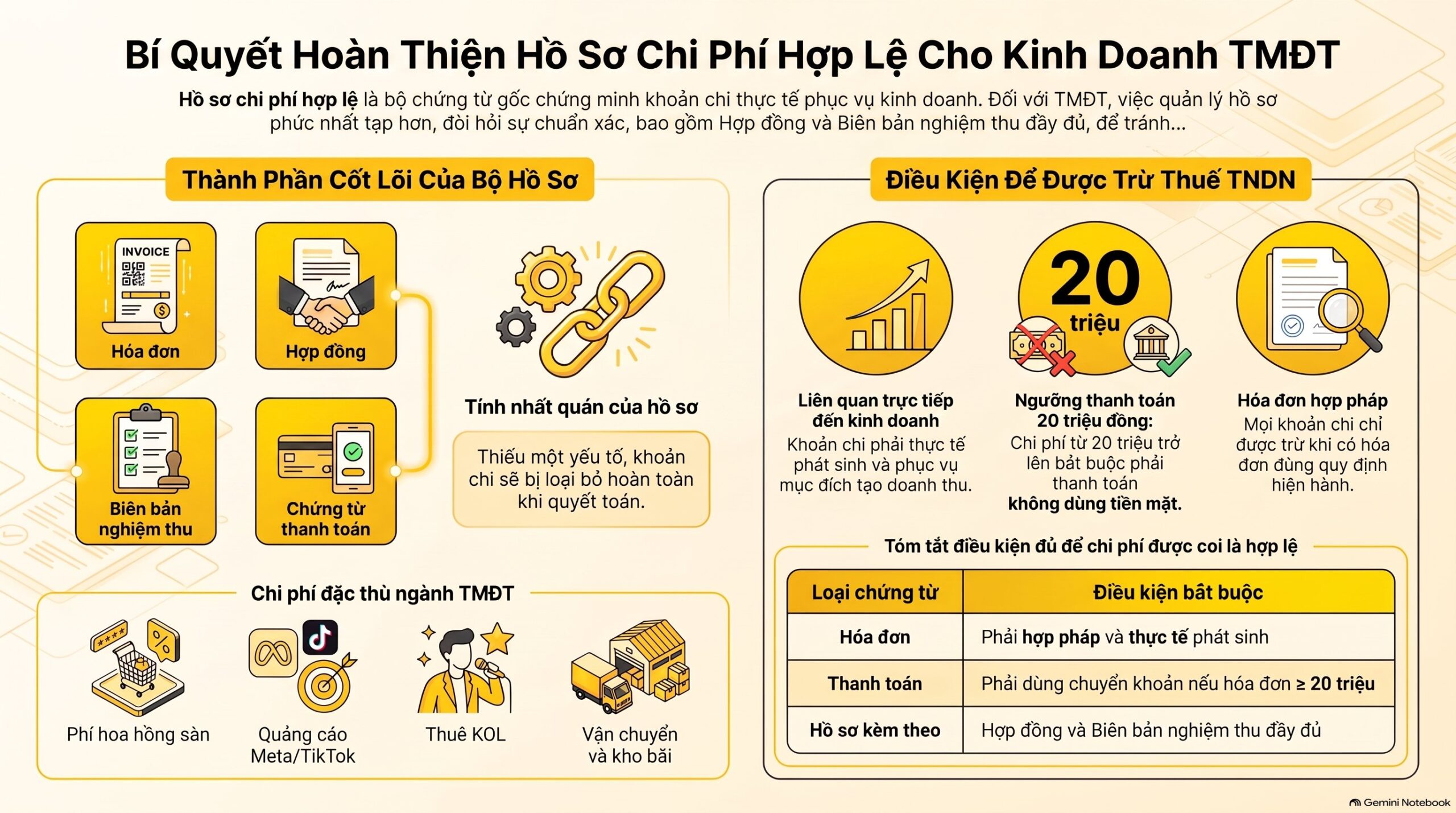 Hồ Sơ Chứng Minh Chi Phí Hợp Lệ TMDT: Checklist 8 Chứng Từ Mới Nhất 2026