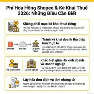 Phí hoa hồng Shopee có phải kê khai thuế không - checklist 2026
