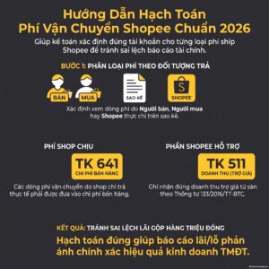 Phí vận chuyển Shopee hạch toán vào đâu - hướng dẫn kế toán TMĐT 2026