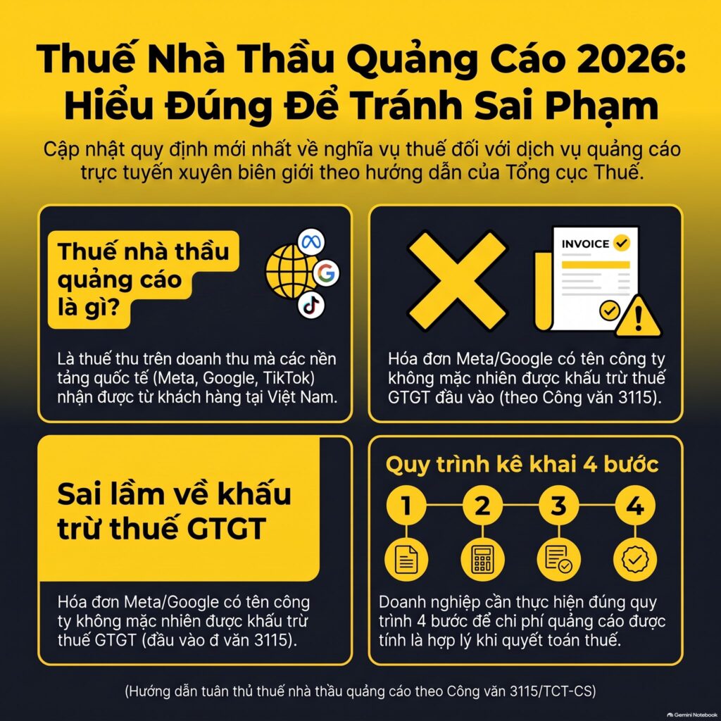 Thuế nhà thầu quảng cáo TikTok Facebook Google là gì