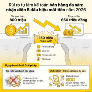 Rủi ro tự làm kế toán bán hàng đa sàn: 5 dấu hiệu mất tiền phổ biến năm 2026
