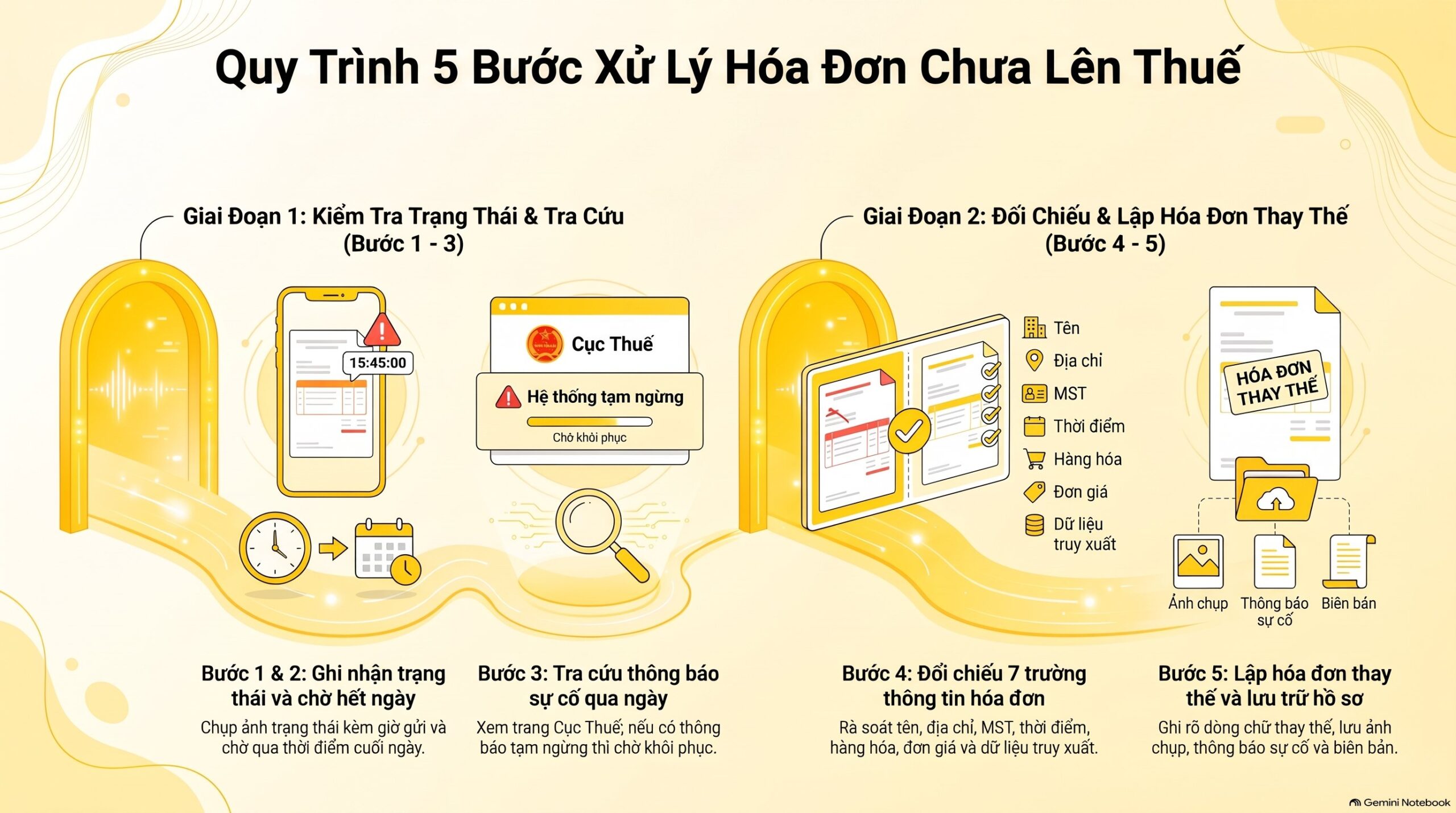 Hóa đơn chưa lên thuế từ máy tính tiền: xử lý và hạch toán thế nào, mới nhất 2026