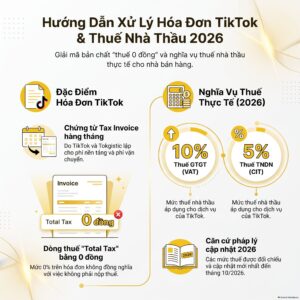 Hóa đơn TikTok Tax Invoice của TikTok Pte. Ltd với dòng Total Tax bằng 0 đồng