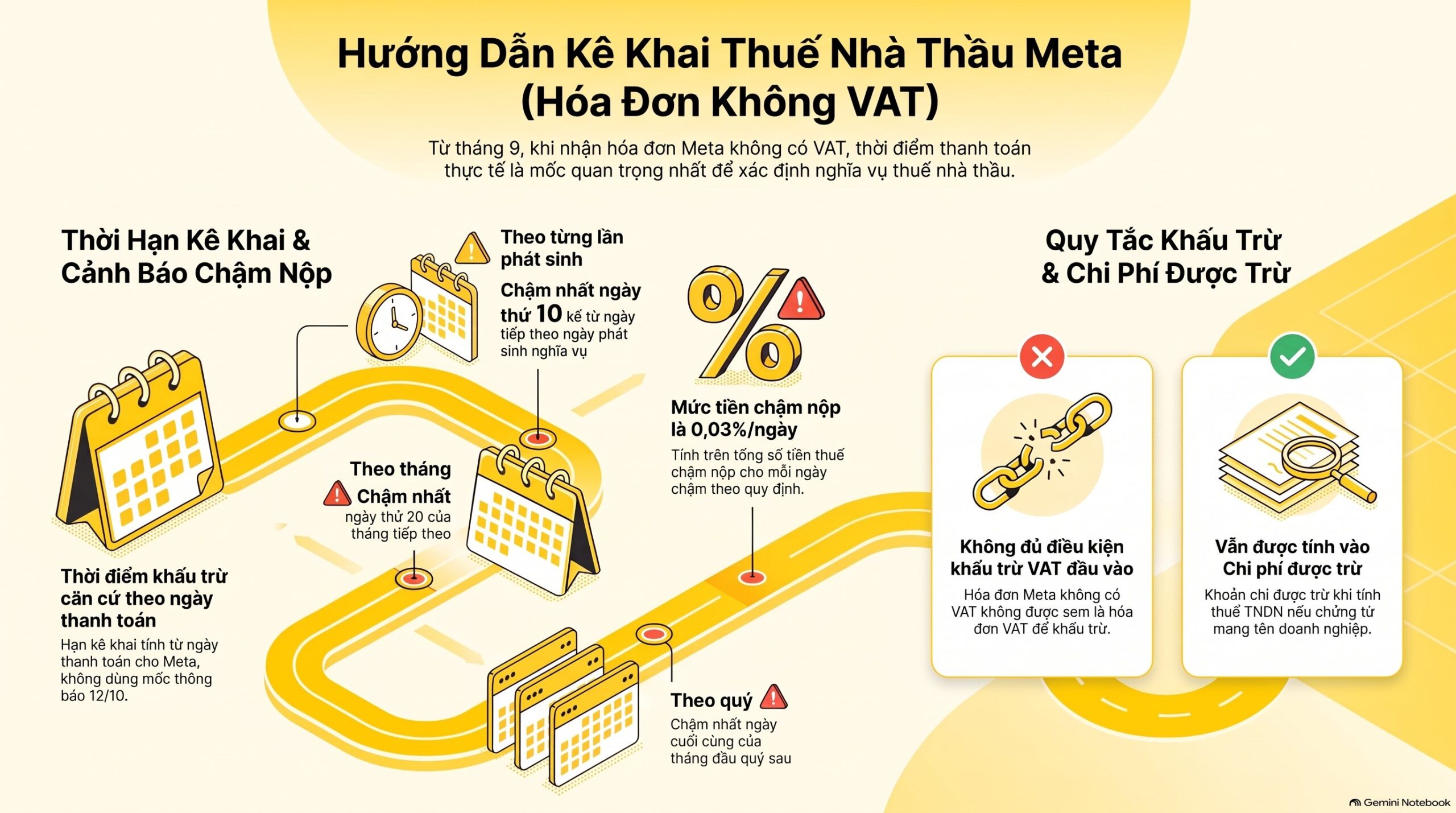 Thuế nhà thầu Meta ghi thế nào, hạch toán thế nào? 6 căn cứ mới nhất 2026