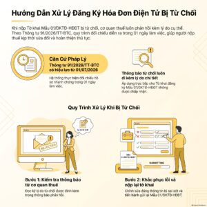 Đăng ký hóa đơn điện tử bị từ chối: thông báo không chấp nhận Mẫu 01/TB-ĐKĐT