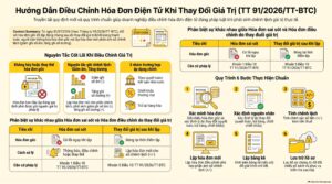Điều chỉnh hóa đơn điện tử khi thay đổi giá trị theo quyết toán