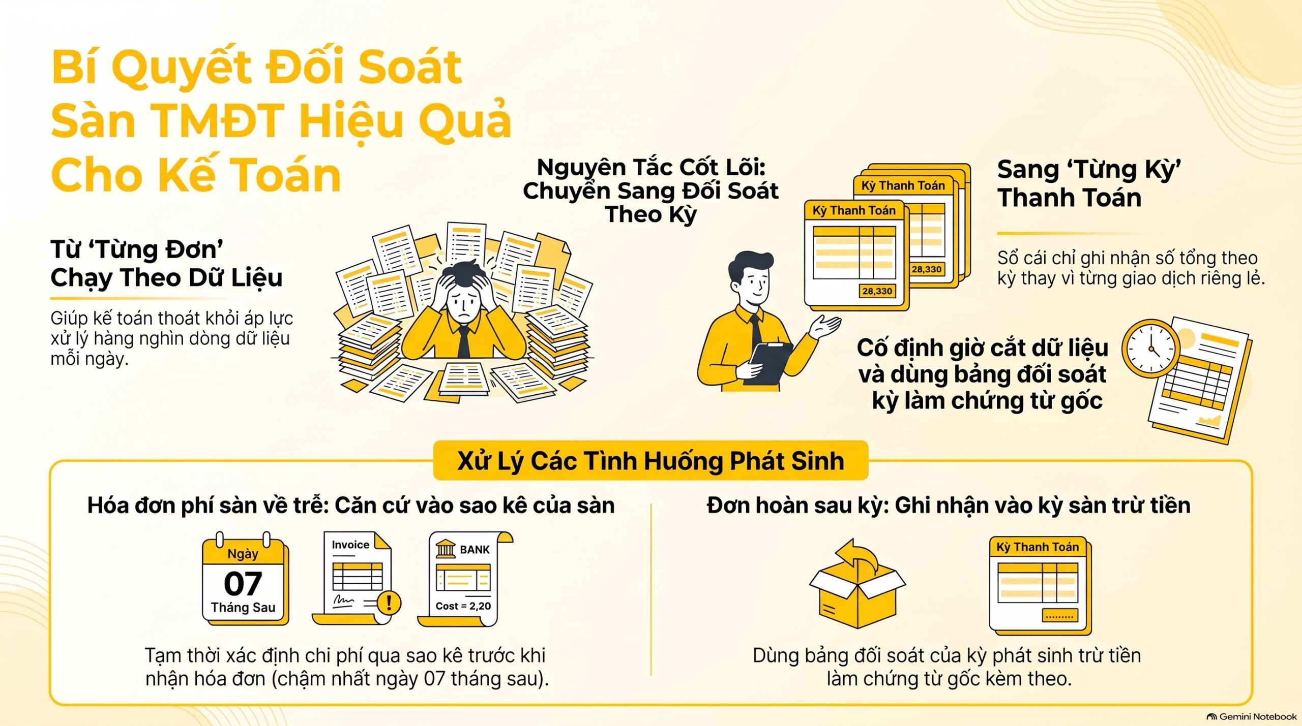 Đối soát sàn TMĐT ghi thế nào, hạch toán thế nào mới nhất 2026