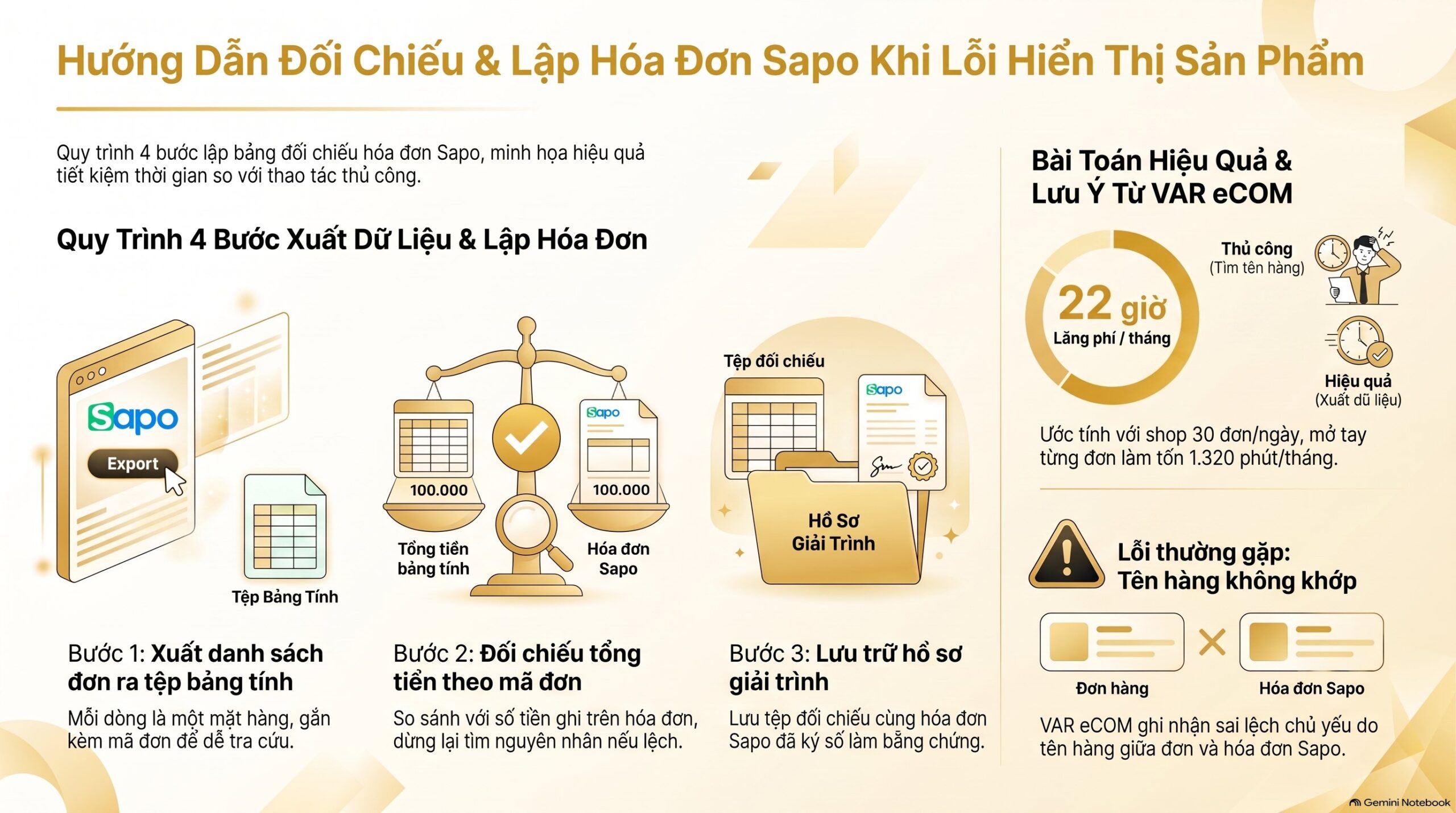Hóa đơn Sapo ghi thế nào? 4 bước đối chiếu đơn hàng mới nhất 2026