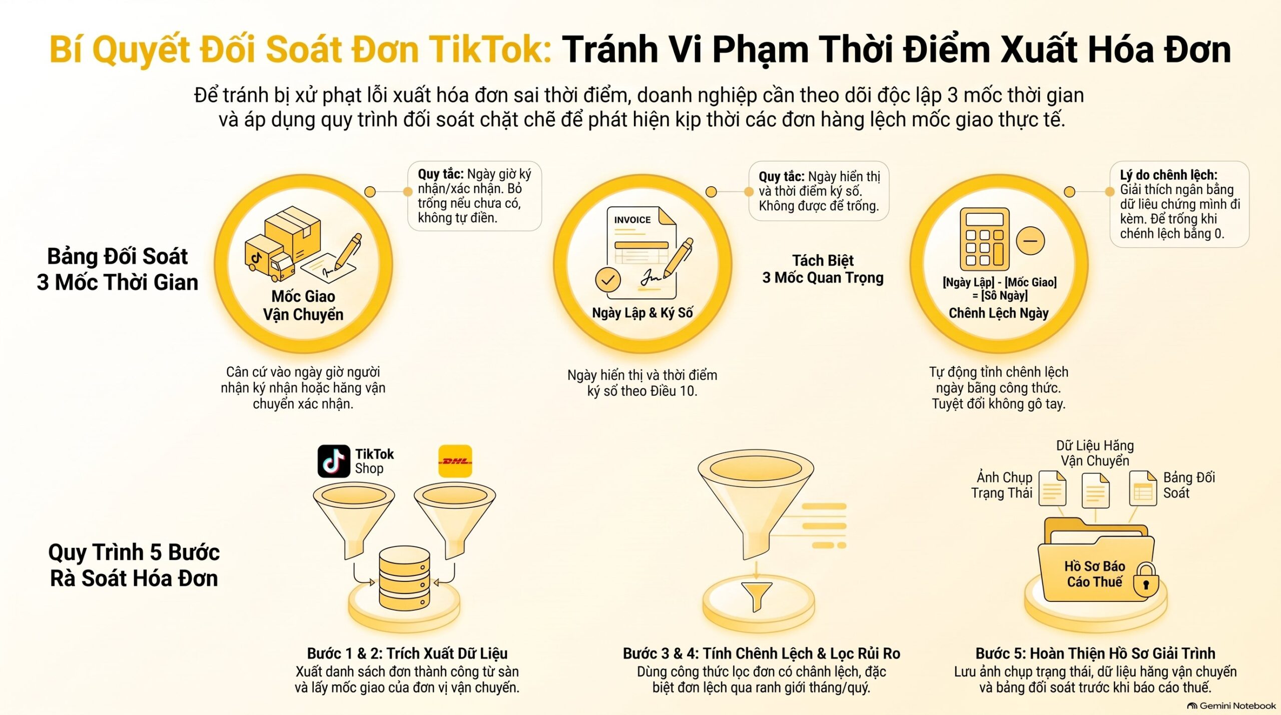 Xuất hóa đơn sai thời điểm với đơn TikTok: ghi thế nào, hạch toán thế nào, mới nhất 2026