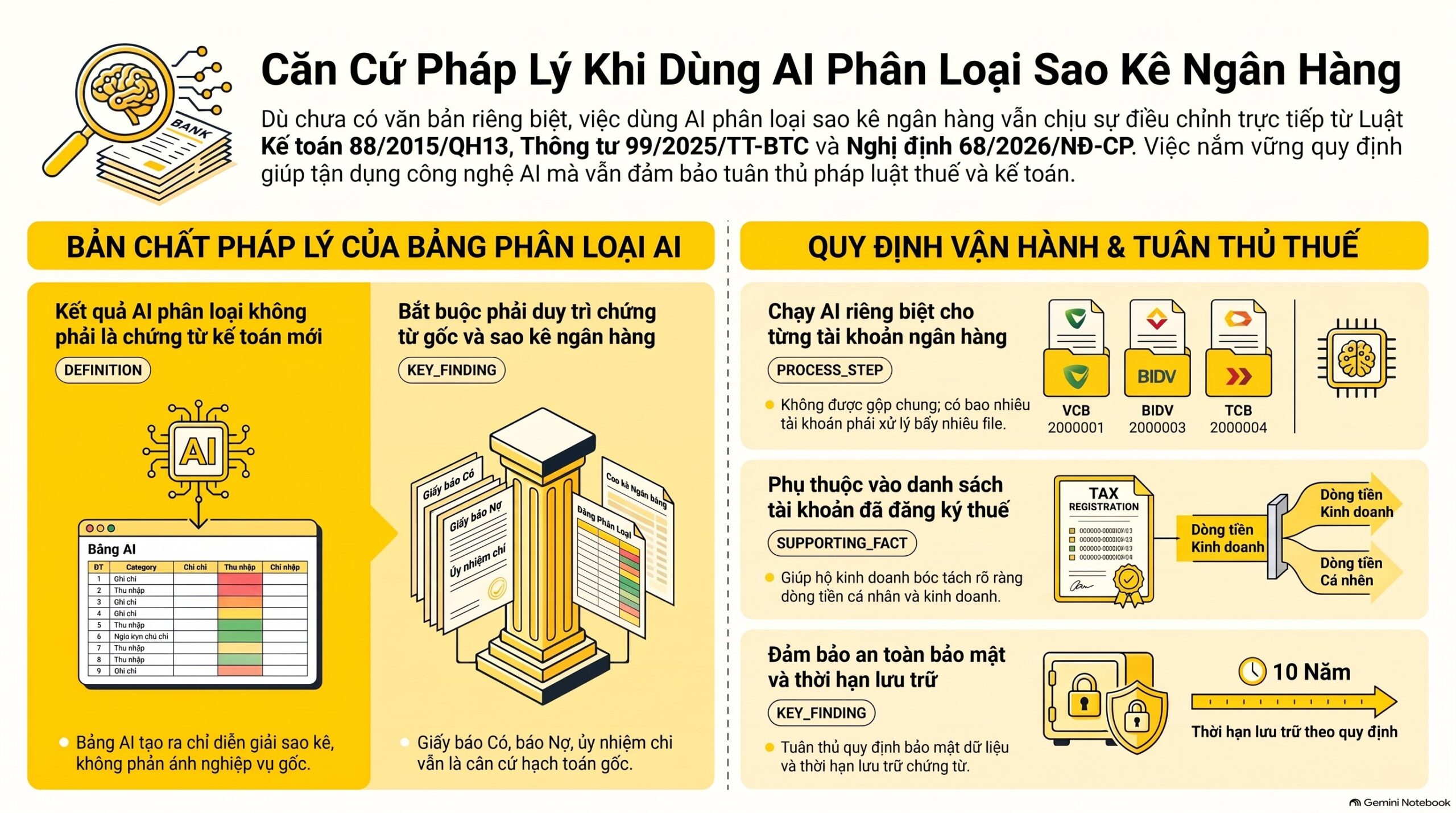 Dùng AI phân loại sao kê ngân hàng có thay được chứng từ kế toán không?