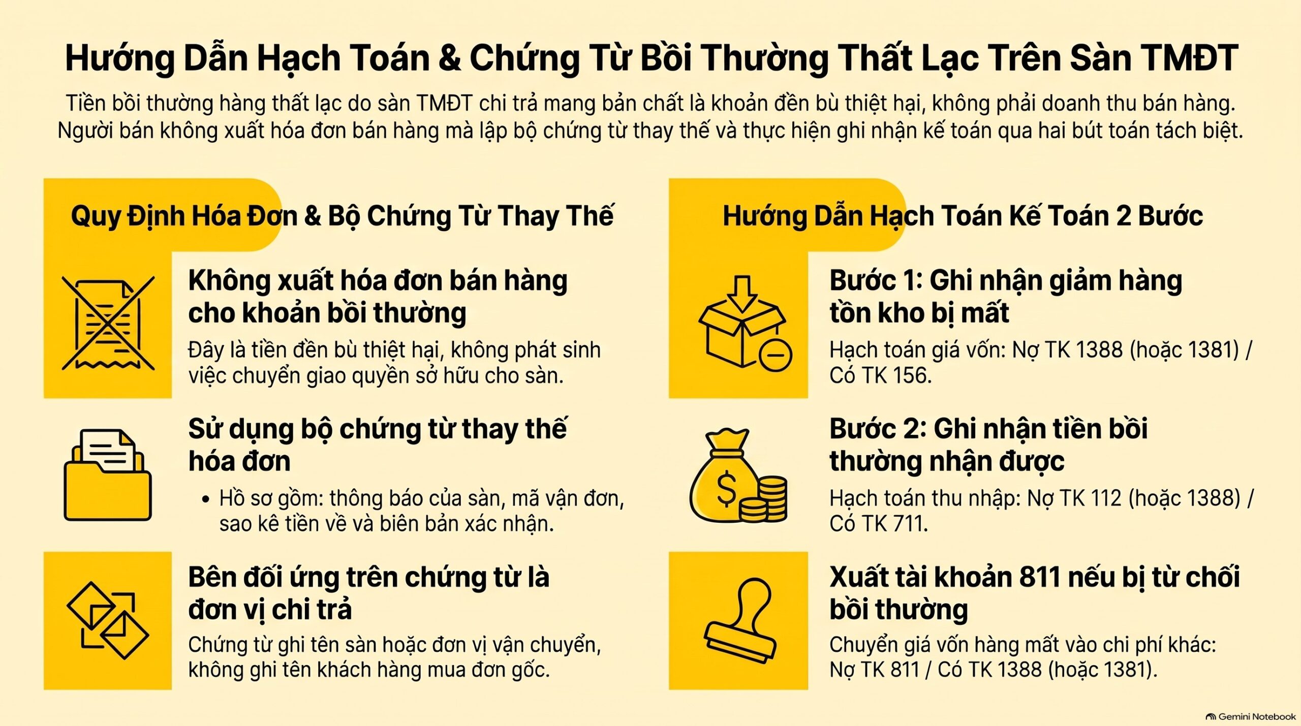 Bồi thường thất lạc ghi thế nào, có phải xuất hóa đơn không? 5 điểm cần nhớ mới nhất 2026